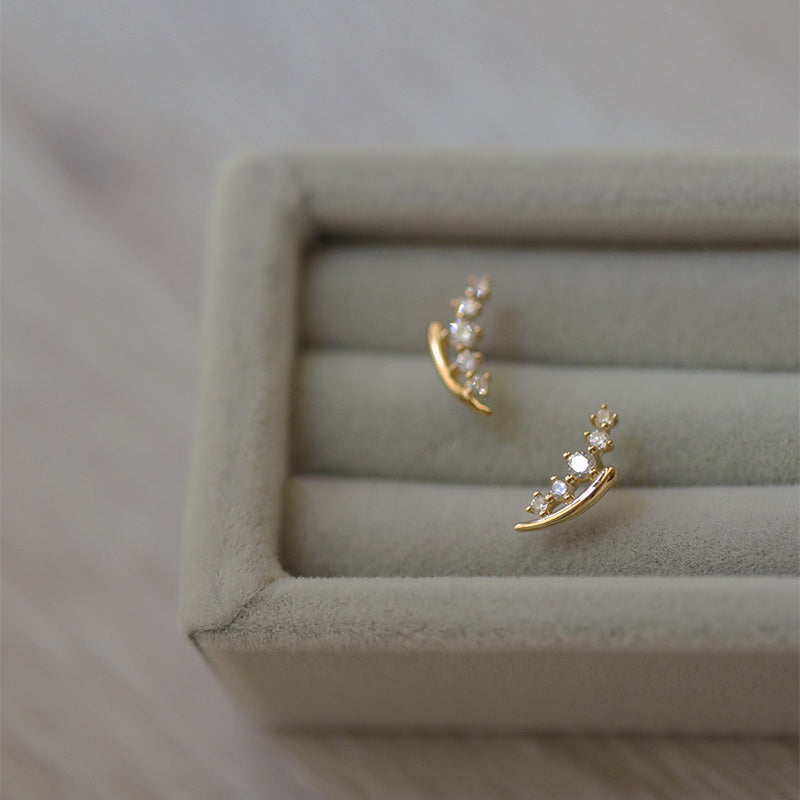 Mini Rhinestone Sweet Earrings for Girls