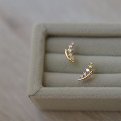 Mini Rhinestone Sweet Earrings for Girls