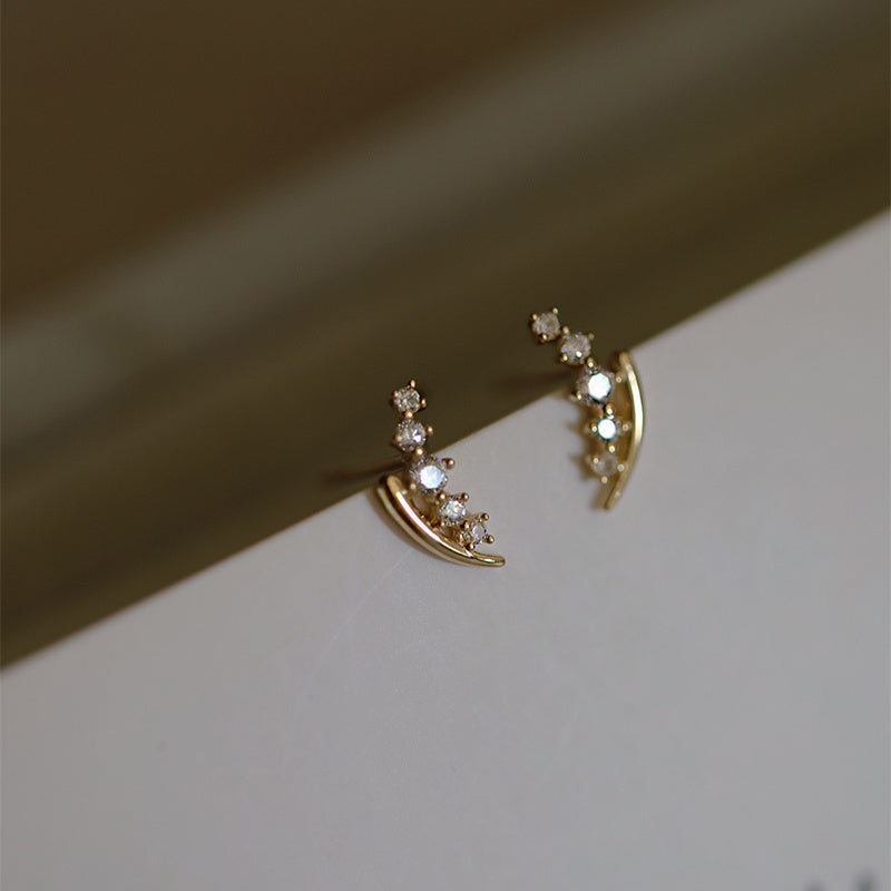 Mini Rhinestone Sweet Earrings for Girls