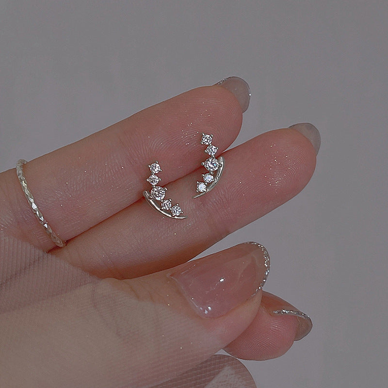 Mini Rhinestone Sweet Earrings for Girls