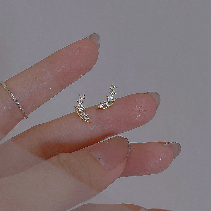 Mini Rhinestone Sweet Earrings for Girls