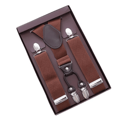 Men's High Elastic Y Back Clip on Suspenders