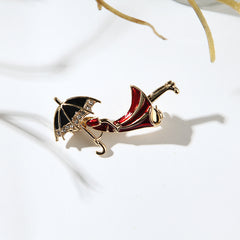 Cartoon Character Umbrella Oil Enamel Brooch Pin Men