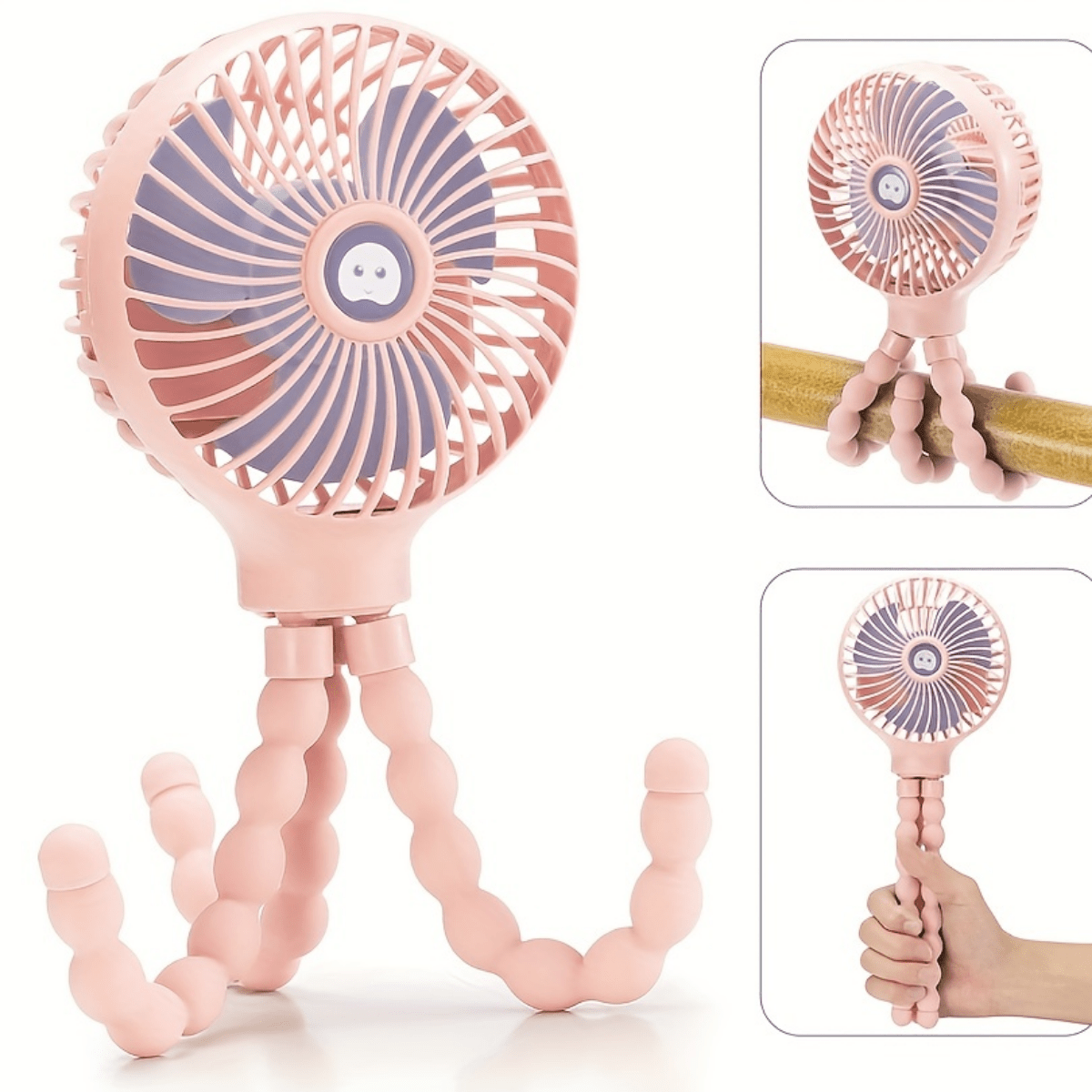 Portable Handheld Bladeless USB Rechargeable Octopus Fan