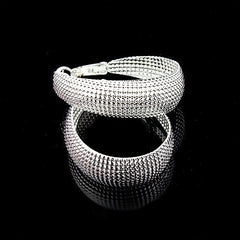 925 Silver Plated Mesh Hoop Earrings for Women