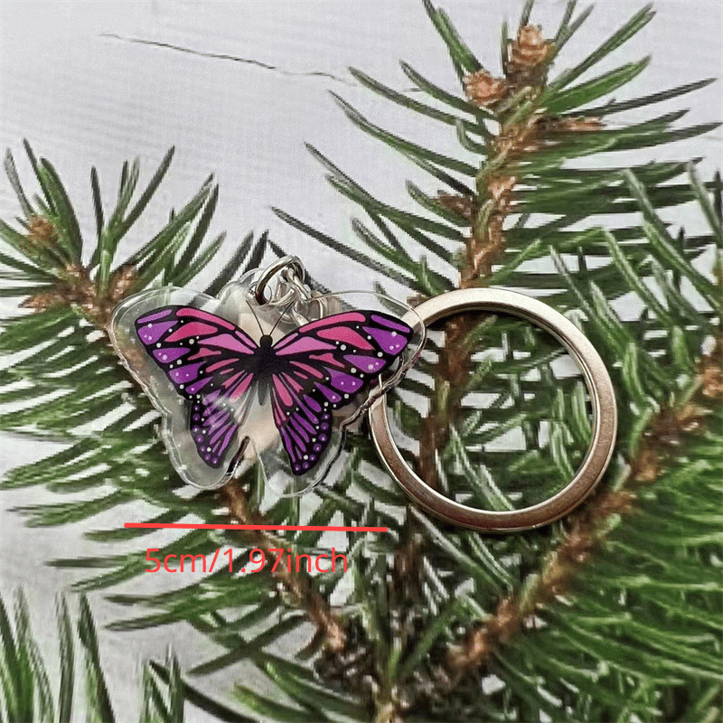 Y2K Butterfly Keychain Acrylic Key Ring Bag Pendant Accessories