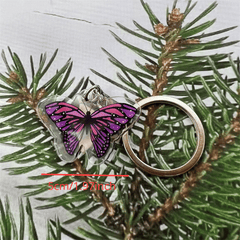 Y2K Butterfly Keychain Acrylic Key Ring Bag Pendant Accessories