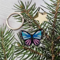 Y2K Butterfly Keychain Acrylic Key Ring Bag Pendant Accessories