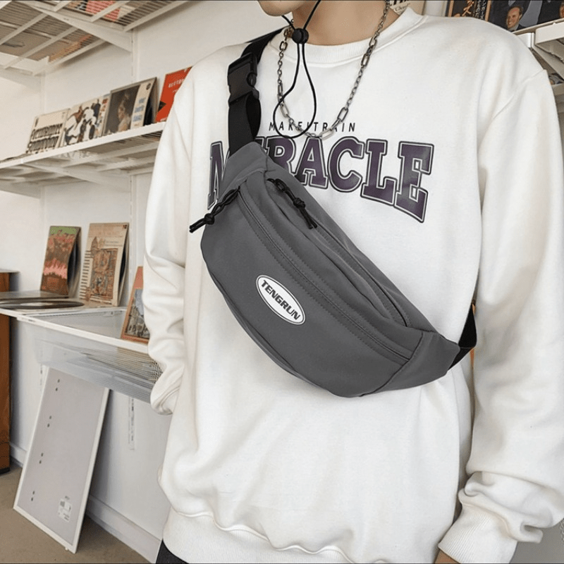 Men's Lightweight Casual Chest Bag Shoulder Sports Waist Mobile Phone Bag