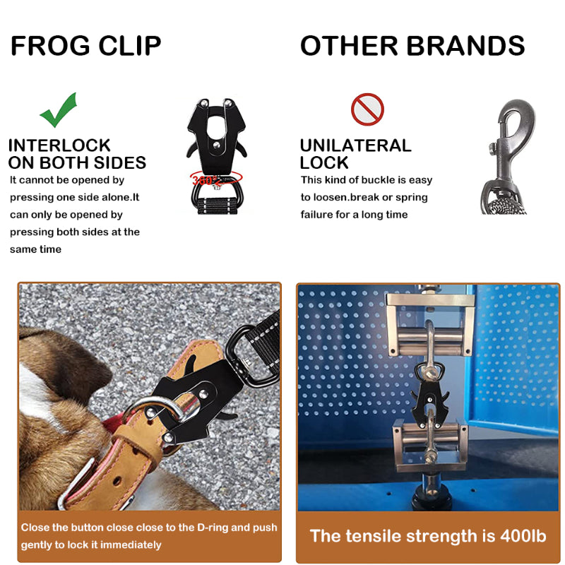 Tactical Dog Leash w/ Quick Release & Reflective Shock Absorber