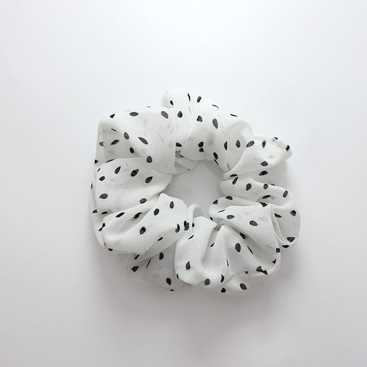 Polka Dot Chiffon Scrunchies Hair Rope Elastic Ponytail Holder