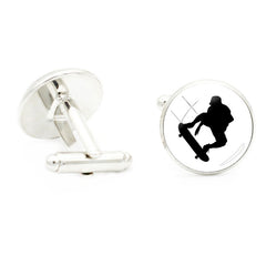 Skating Sport 16mm Glass Cufflinks For Men