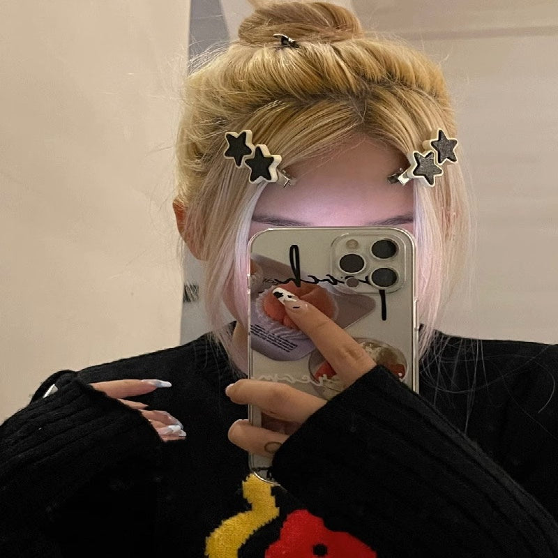 Star Pattern Hair Clip Duck Billed Clip Y2K Hair Accessories