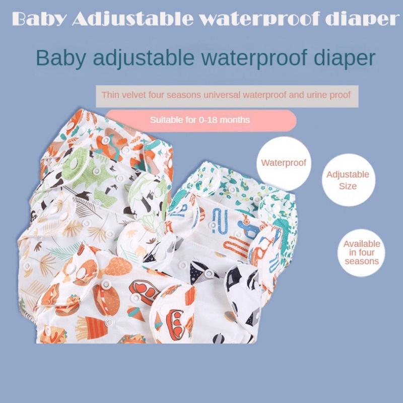 Printed Snap Cloth Diapers for Newborns 0-5 Years