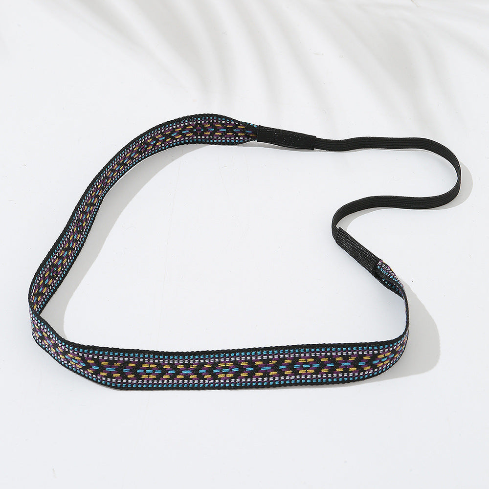Geometric Pattern Embroidery Headband Ethnic Style Hair Band for Women