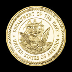 Plated Navy Challenge Coins - Military Memorabilia Collection