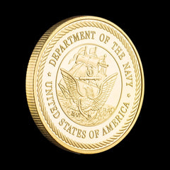 Plated Navy Challenge Coins - Military Memorabilia Collection