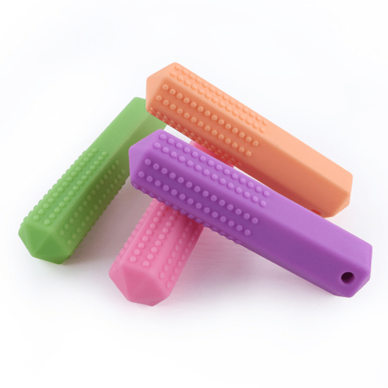 Kids Rainbow Teether Silicone Teething Toy Molar Stick