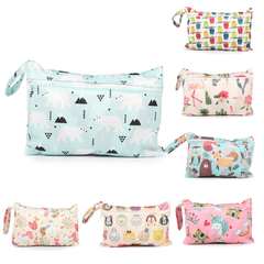 Waterproof Wet Dry Nappy Zipper Handbag Printed Baby Diaper Bag