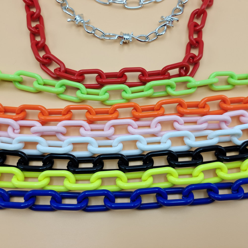 Multicolor Acrylic Chain Waist Chain Punk Hip Hop Men