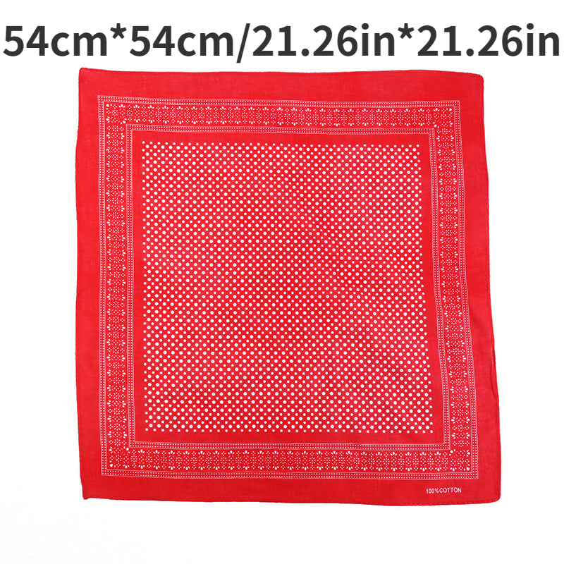 Dotted Print Bandana Hip Hop Square Scarf Cotton Neckerchief Unisex