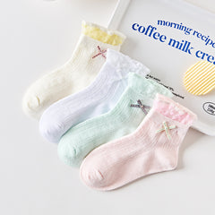 Girls Candy Princess Ankle Socks Lace Thin Breathable Short Crew Socks