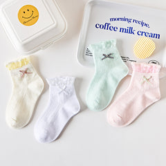 Girls Candy Princess Ankle Socks Lace Thin Breathable Short Crew Socks