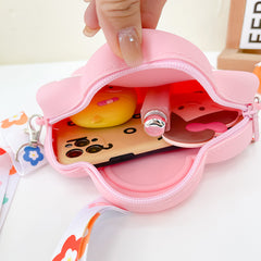Mini Flower Silicone Crossbody Bag Cartoon Candy Floral Coin Purse