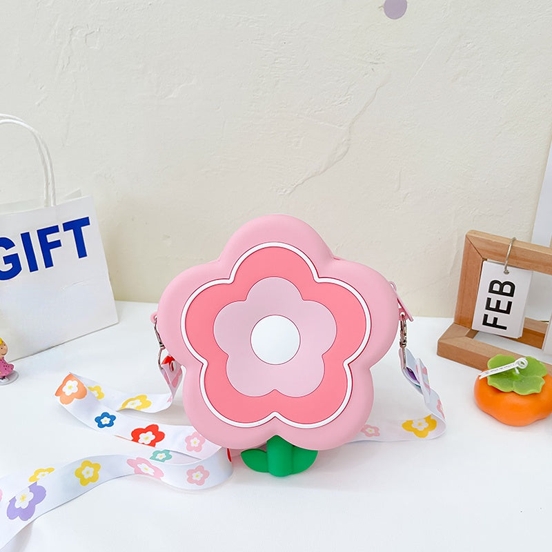 Mini Flower Silicone Crossbody Bag Cartoon Candy Floral Coin Purse