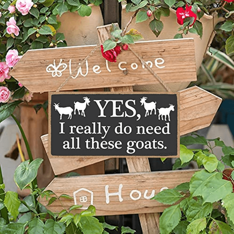Funny Goat Decor Wall Art Sign 7.8in x 3.9in
