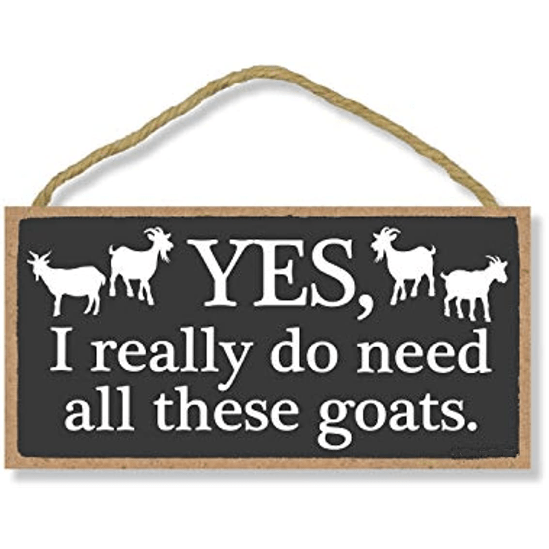Funny Goat Decor Wall Art Sign 7.8in x 3.9in