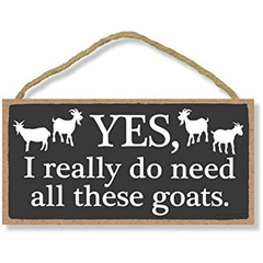Funny Goat Decor Wall Art Sign 7.8in x 3.9in