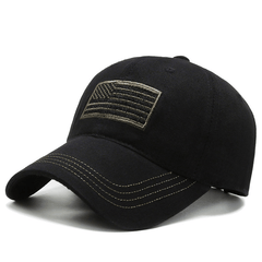 Army Camo Embroidered Flag Baseball Cap Men's Tactical Dad Hat