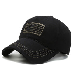 Army Camo Embroidered Flag Baseball Cap Men's Tactical Dad Hat