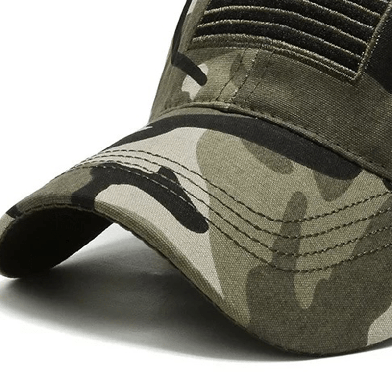 Army Camo Embroidered Flag Baseball Cap Men's Tactical Dad Hat
