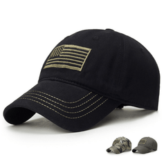 Army Camo Embroidered Flag Baseball Cap Men's Tactical Dad Hat