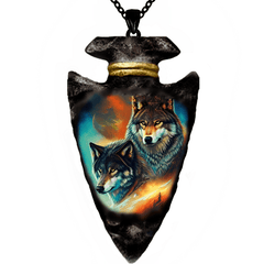 Boy's Wolf Necklace Hip hop Punk Style Geometric Triangle Pendant