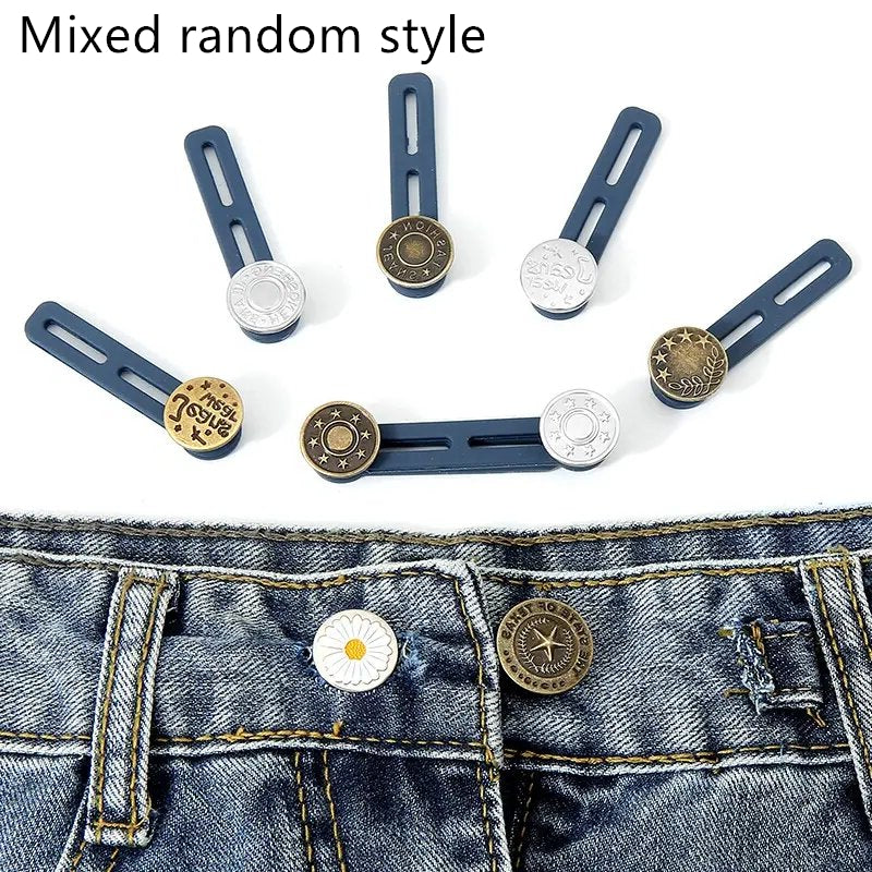 5pcs Metal Button Extension for Enlarged Waist Jeans Sewing
