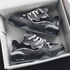 Men's Lace Up Skate Shoes Non Slip Casual Shoes For Youth