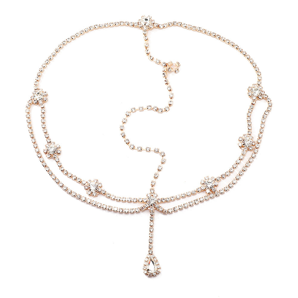 Crystal Drop Headpiece Wedding Hair Chain