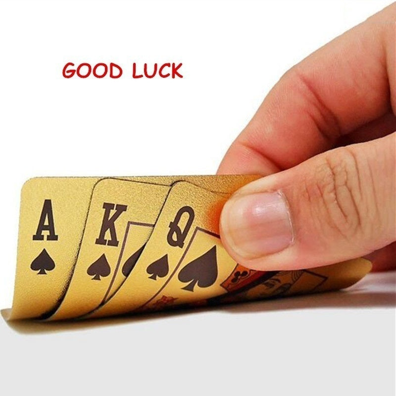 High End Golden Poker Playing Cards with Wood Box - Perfect Christmas Gift