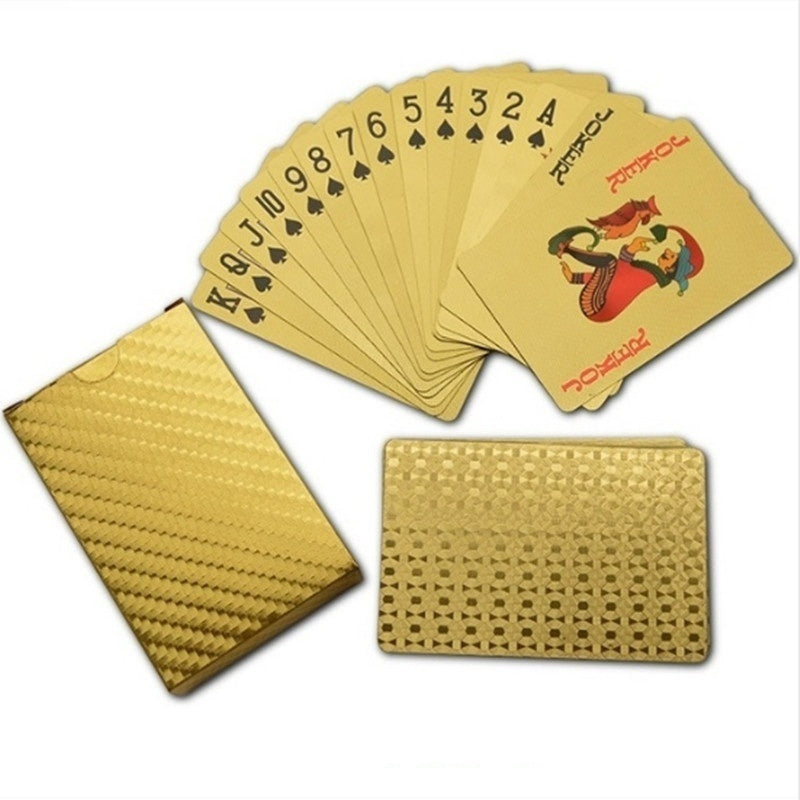 High End Golden Poker Playing Cards with Wood Box - Perfect Christmas Gift