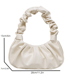Cloud Pleated Hobo Shoulder Bag Solid Underarm Bag Women's Versatile Handbag