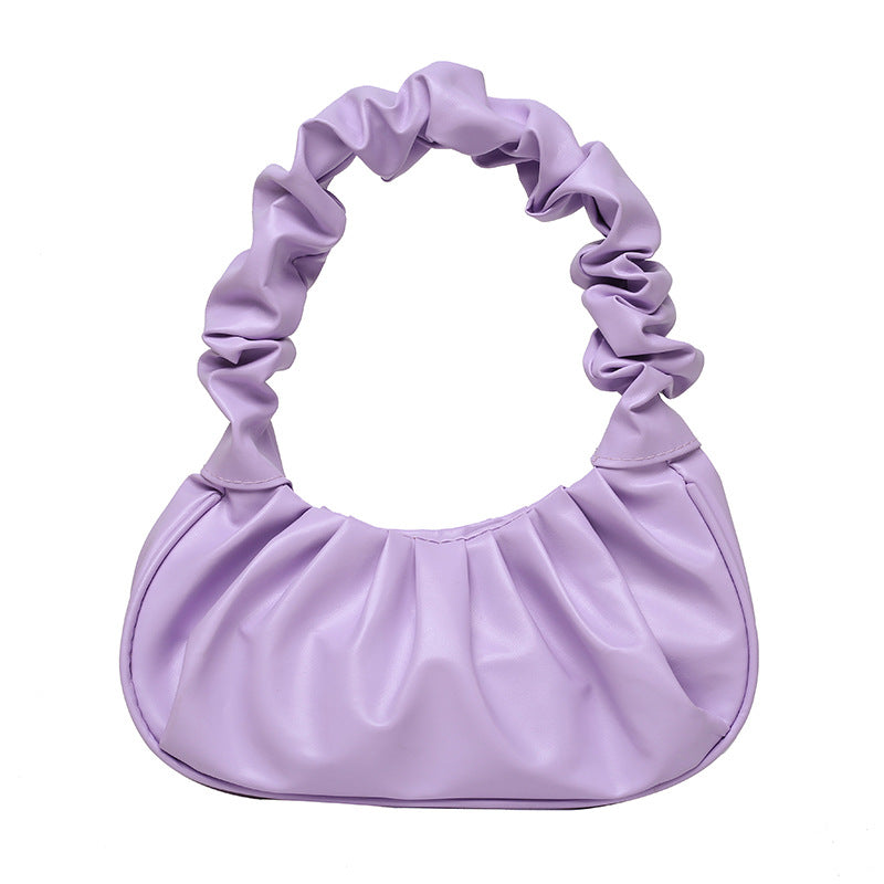 Cloud Pleated Hobo Shoulder Bag Solid Underarm Bag Women's Versatile Handbag