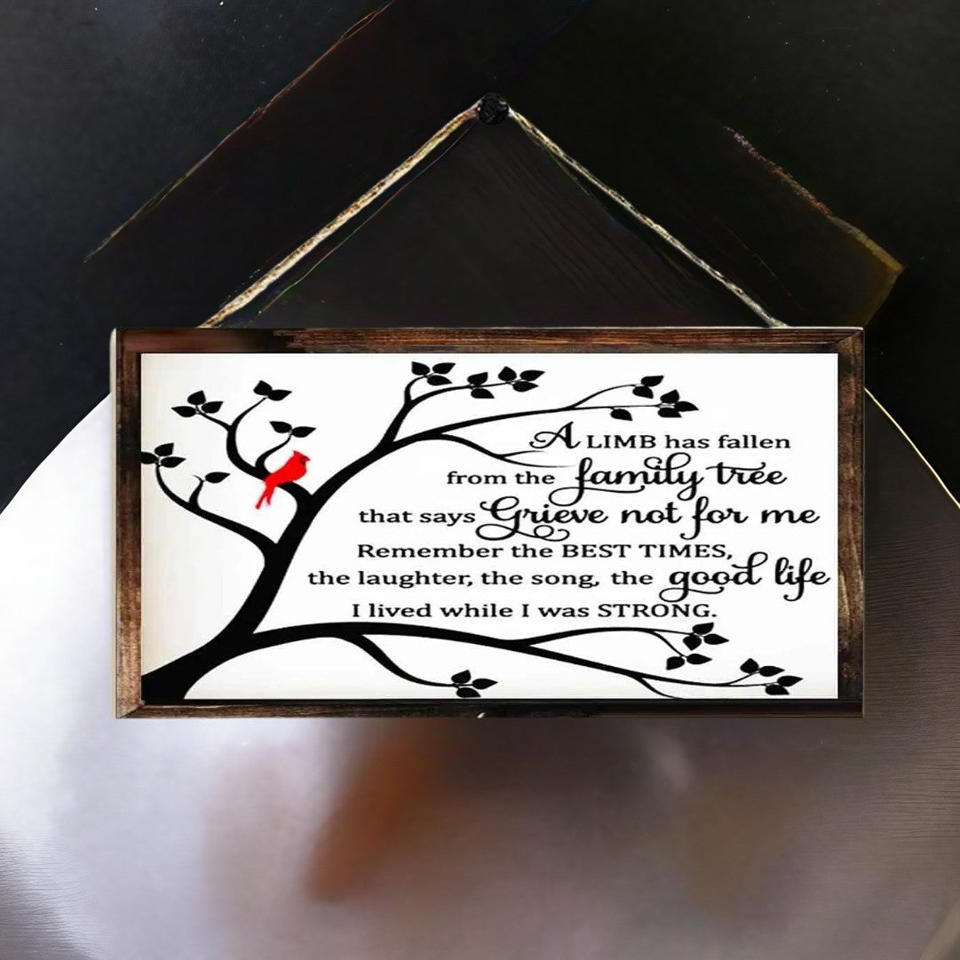 A Limb Has Fallen Plaque Funeral Memorial Sympathy Remembrance Garden Plaque