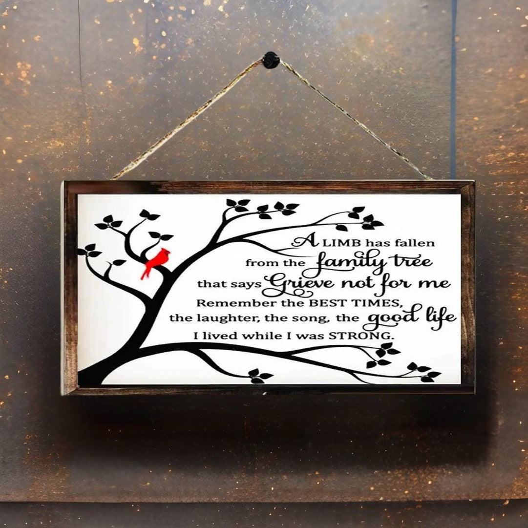 A Limb Has Fallen Plaque Funeral Memorial Sympathy Remembrance Garden Plaque