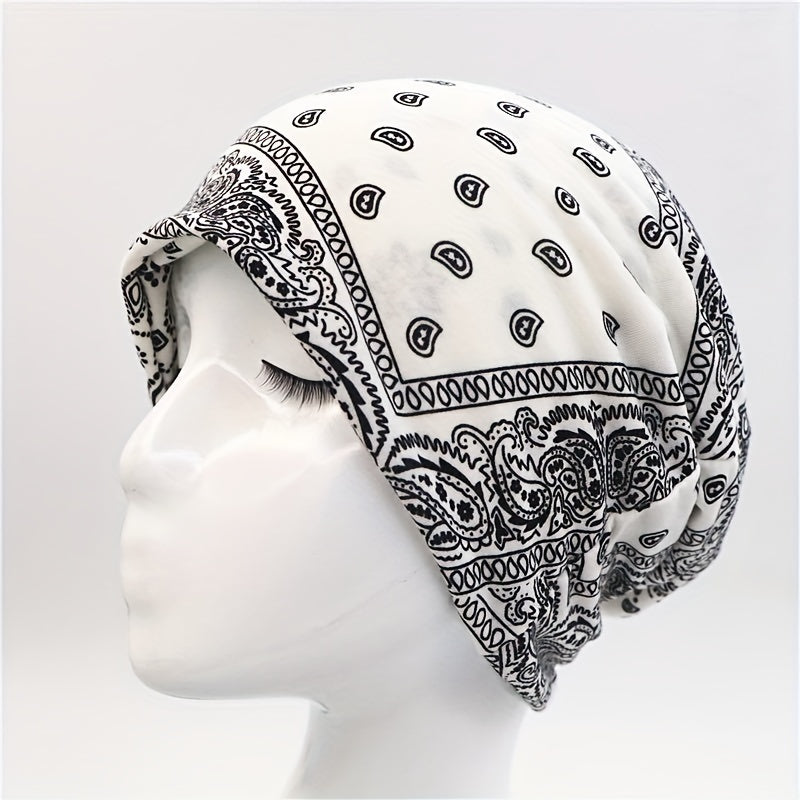 Paisley Patterned Hat scarf Hair Band Soft Thin Cotton Men Women Printed