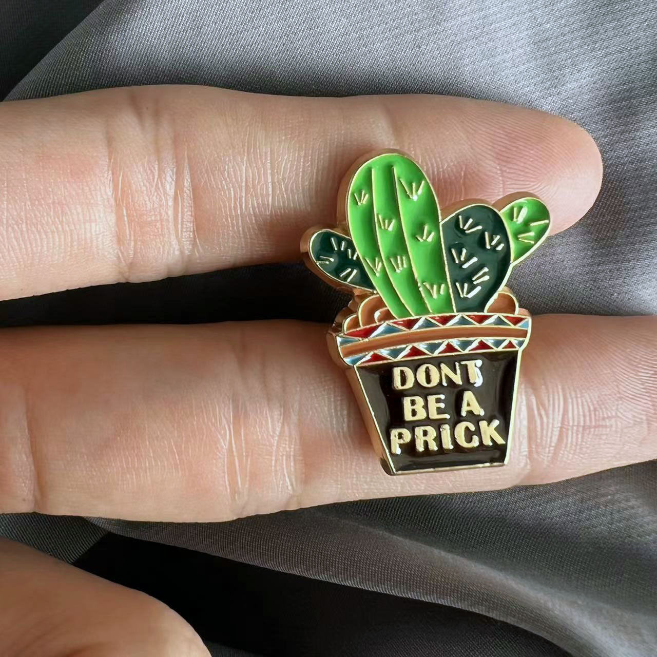 Cactus Noodle Frog Enamel Pin For Men