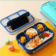 1300ml 4-Compartment Plastic Lunch Box Bento Box Microwaveable 3 Colors