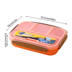1300ml 4-Compartment Plastic Lunch Box Bento Box Microwaveable 3 Colors